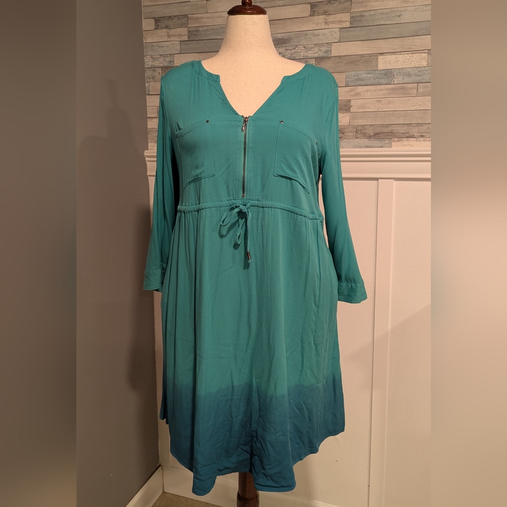 Torrid Teal Zip-Front Dress
